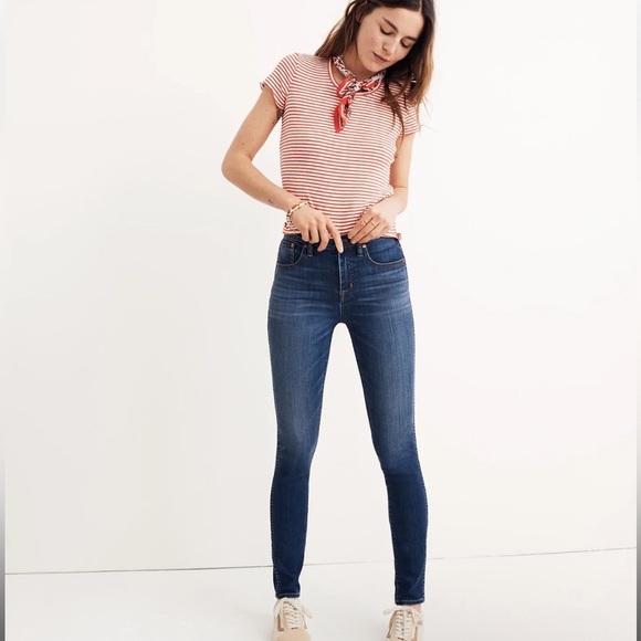MADEWELL | 10" High-Rise Skinny Jeans in Danny Wash: TENCEL™ Denim Edition - Picture 1 of 6